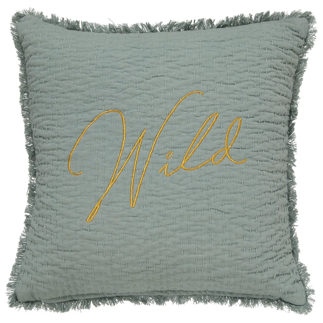 atmosphera Cojines Y Fundas Decorativas>Cojín bordado WILD ROMANCE verde 45x45cm