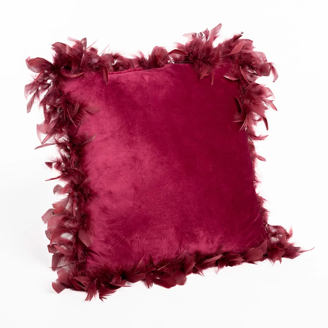 Cojines Y Fundas Decorativas>Cojín burdeos de terciopelo 40x40cm