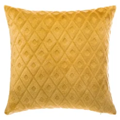 atmosphera Cojines Y Fundas Decorativas>Cojín 3D Con Rombos Ocre 40x40Cm