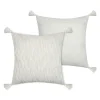 Cojines Y Fundas Decorativas>Cojín HARBOR de lino con pompones 45x45cm