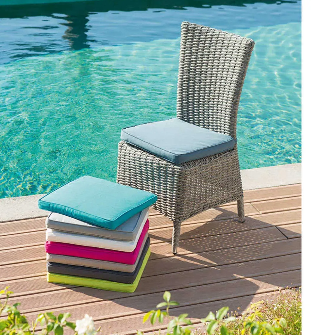 hespéride Textil De Jardín>Cojín para silla KORAI gris ardosia 40x40Cm