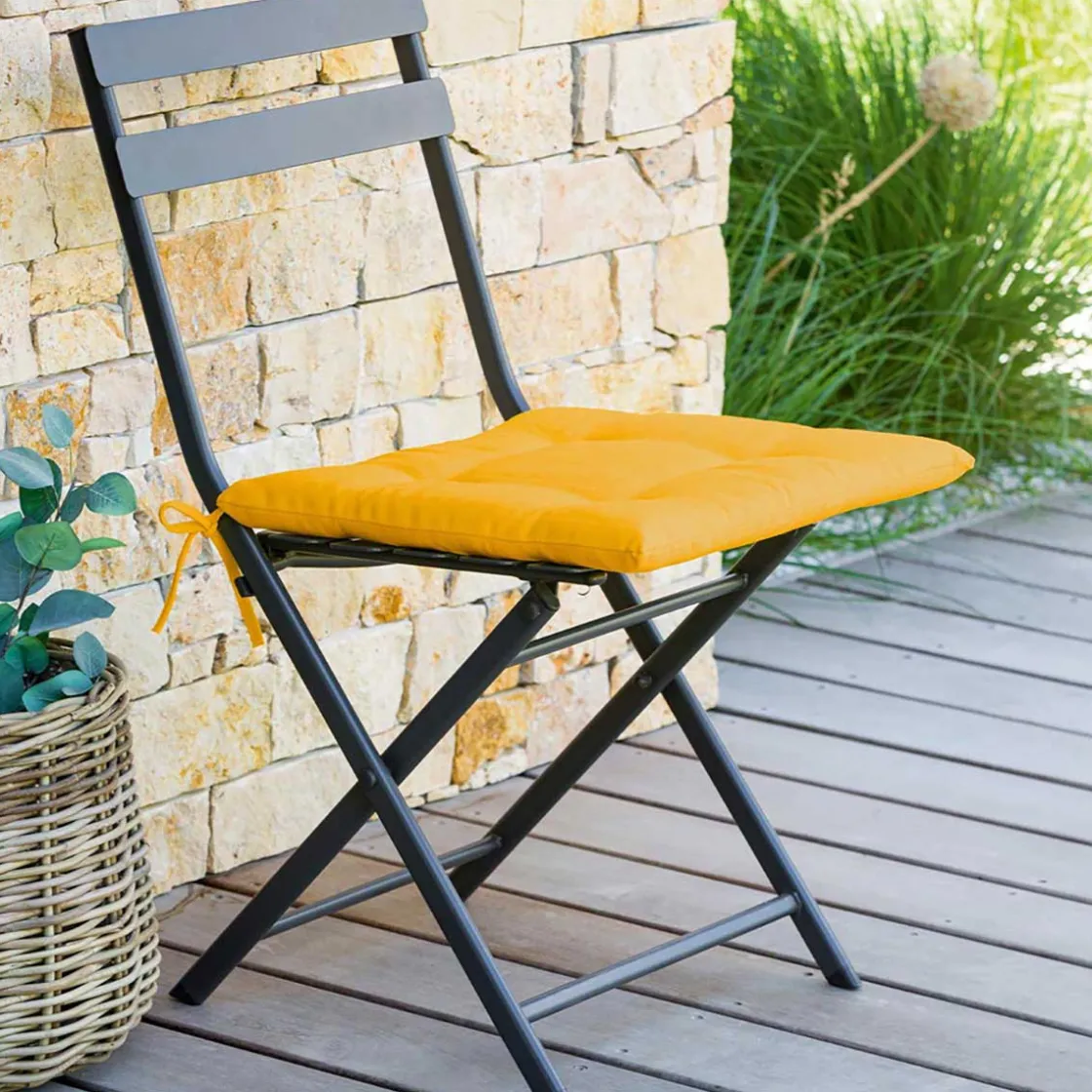 hespéride Textil De Jardín>Cojín p/silla exterior KORAI 4 puntos mostaza