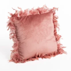 Cojines Y Fundas Decorativas>Cojín rosa de terciopelo 40x40cm
