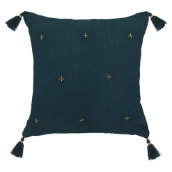 atmosphera Cojines Y Fundas Decorativas>Cojín Winter Light Gaze Azul Con Cruces