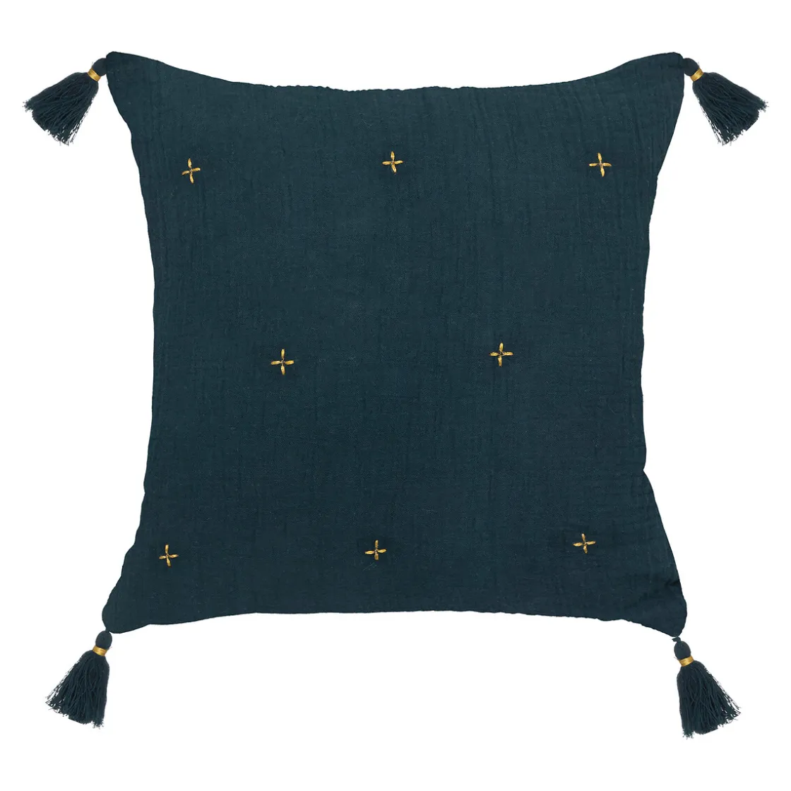 atmosphera Cojines Y Fundas Decorativas>Cojín Winter Light Gaze Azul Con Cruces