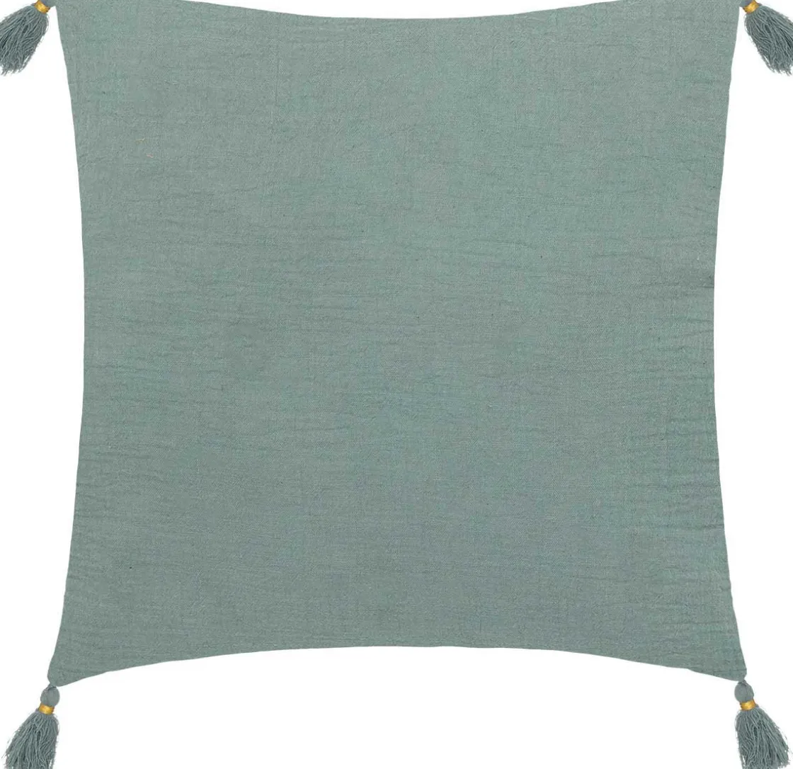 atmosphera Cojines Y Fundas Decorativas>Cojín Winter Light Gaze Verde Con Cruces