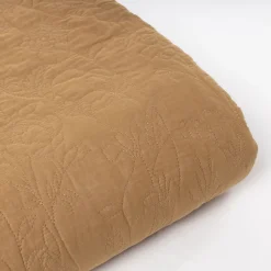 Edredones Y Colchas>Colcha ocre FLOWER 220x240cm