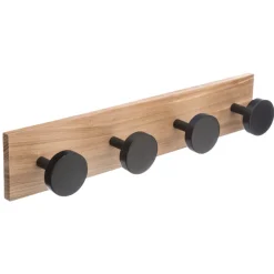 5five Perchas Y Travesaños>Colgador De Puerta C/4 Ganchos Negro