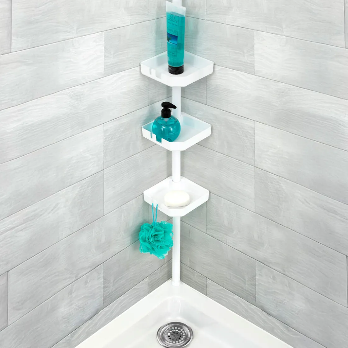 Accesorios De Baño>Columna De Ducha De Metal C/ 3 Jaboneras
