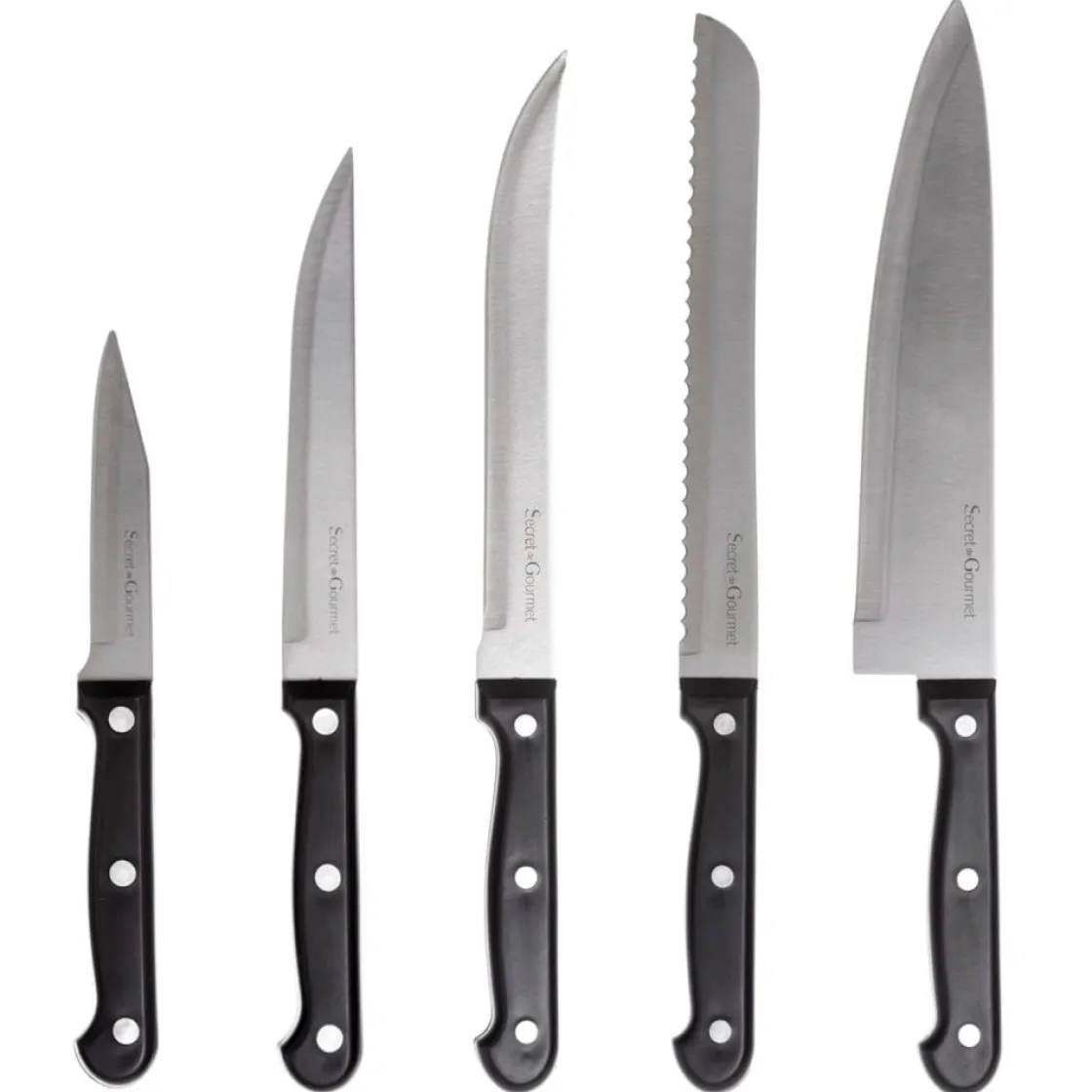 secret d'gourmet Placas Calefactoras Y Tablas De Cortar>Conjunto de 14 cuchillos de cocina con soporte