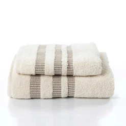 Toallas De Baño>Conjunto de 2 toallas de baño CHLOÉ natural