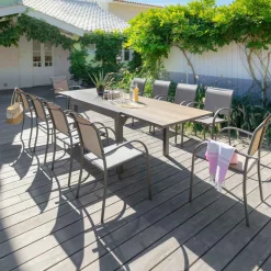 hespéride Mesas De Jardín>Conjunto de mesa 10 lugares y 6 sillas PIAZZA