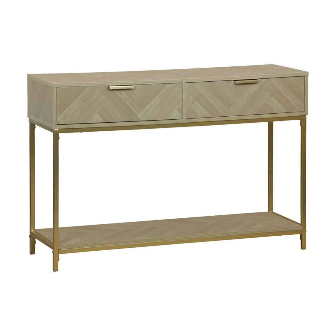 Aparadores Y Consolas|Estilo Contemporaneo>Consola CHEVRON beige de mdf con 2 cajones