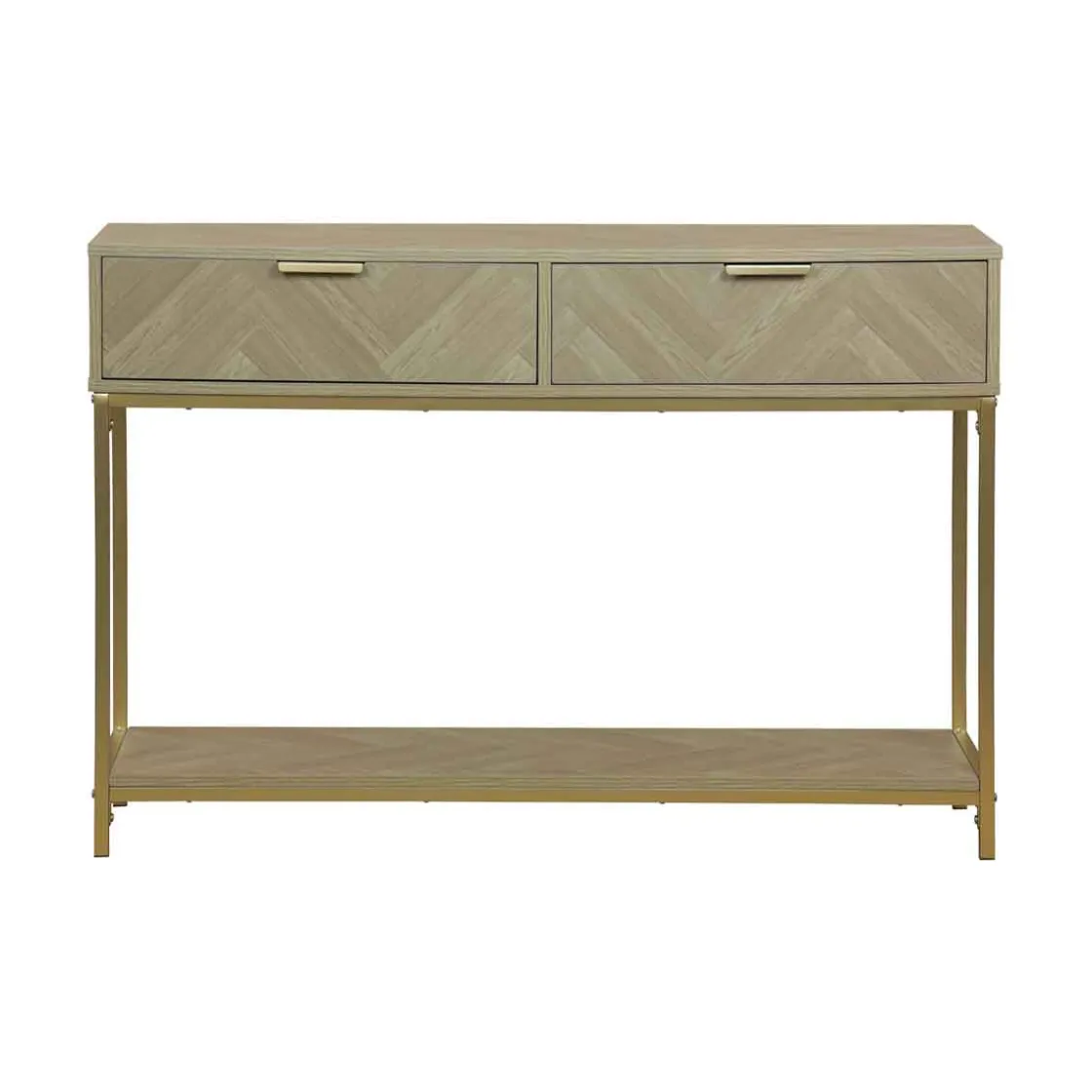 Aparadores Y Consolas|Estilo Contemporaneo>Consola CHEVRON beige de mdf con 2 cajones