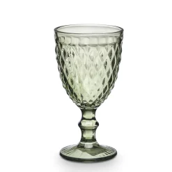 Copas>Copa De Agua Diamante Verde De Vidrio 340ml
