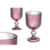 Copas>Copa De Vino Rayas Rosa Vidrio 26Cl