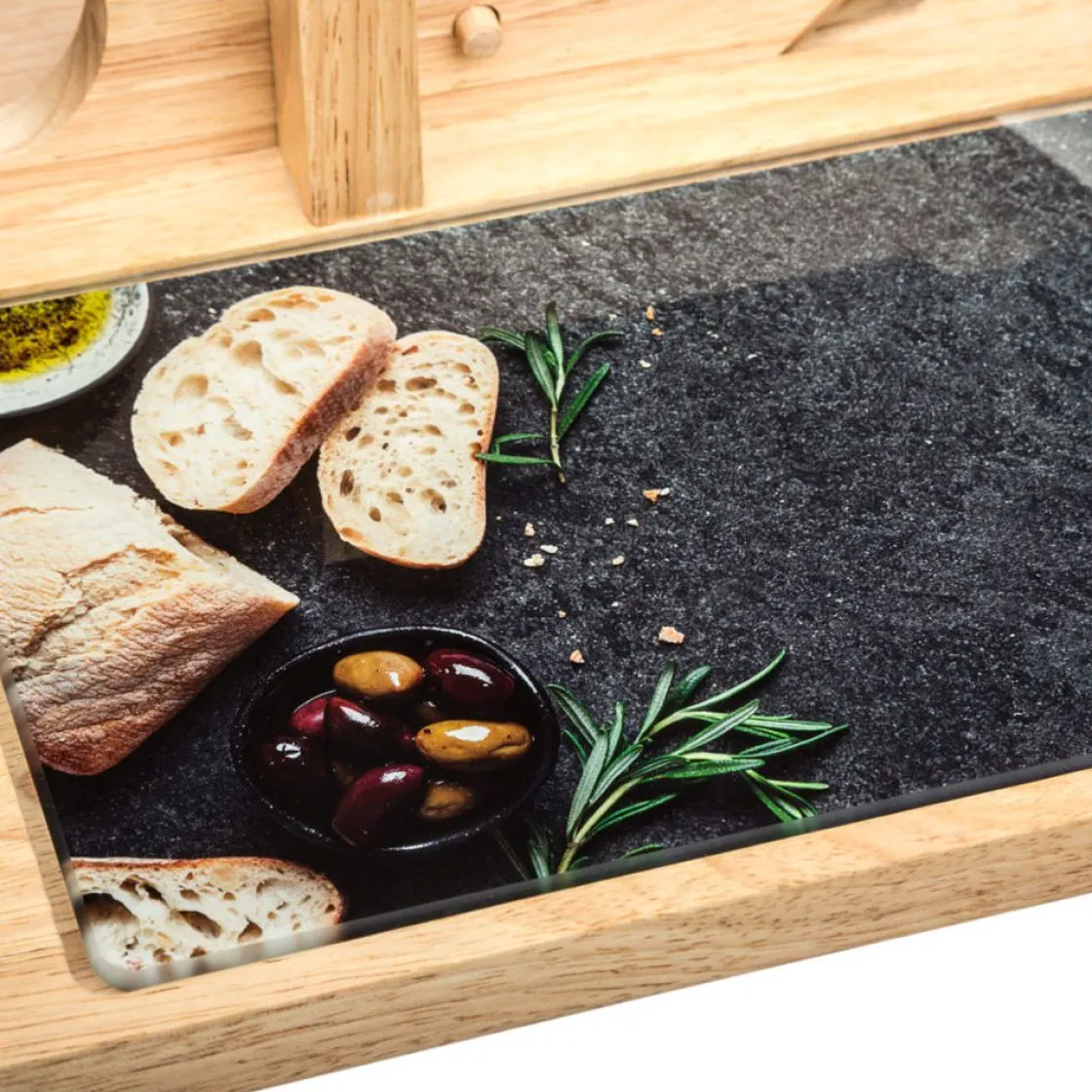 secret d'gourmet Placas Calefactoras Y Tablas De Cortar>Cortadora Charcutería Con Tabla Madera