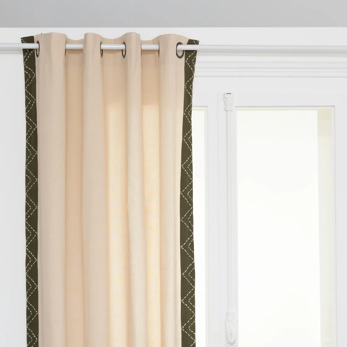 atmosphera Cortinas>Cortina Exotic Panama Beige Y Verde Caqui 140x260c