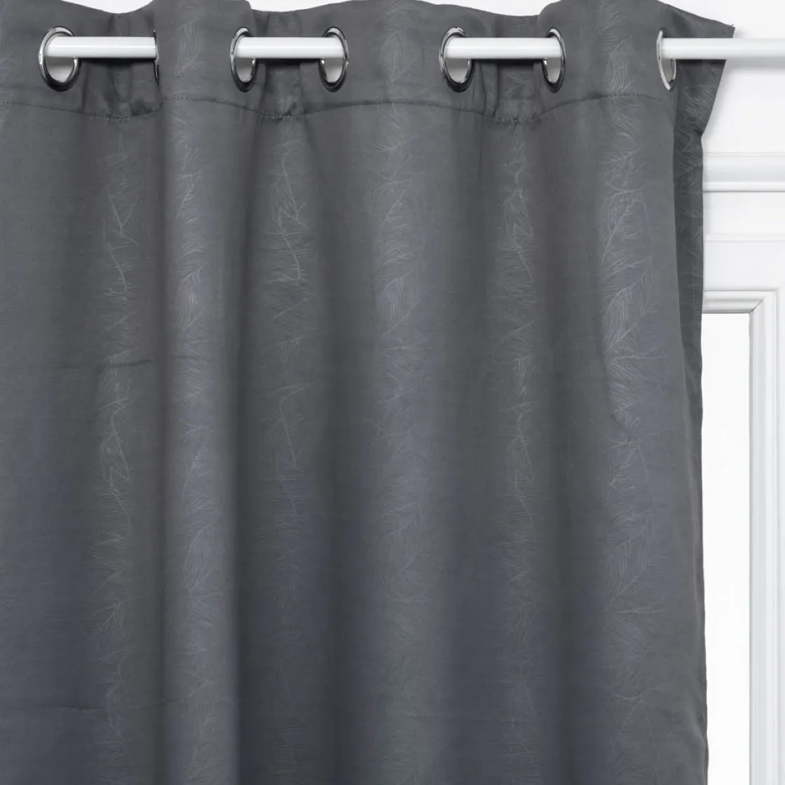 atmosphera Cortinas>Cortina Feuil Opaca Gris Oscuro 140x260