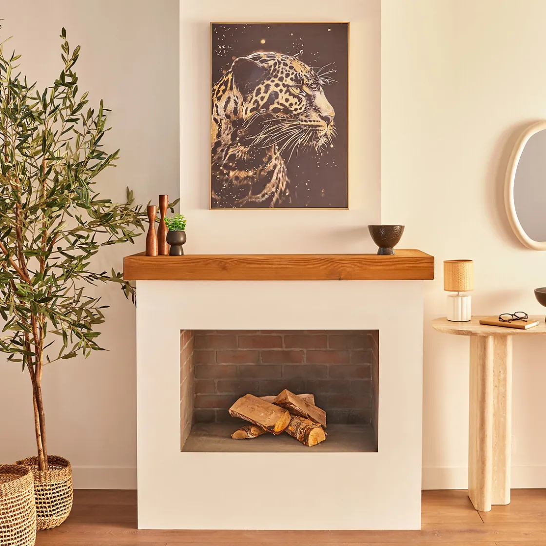 atmosphera Lienzos Y Cuadros Decorativos>Cuadro leopardo decorativo LUPITA negro 78x58cm