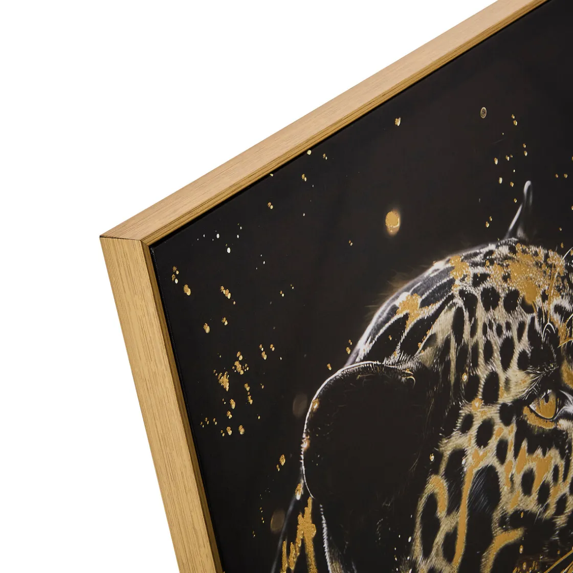 atmosphera Lienzos Y Cuadros Decorativos>Cuadro leopardo decorativo LUPITA negro 78x58cm