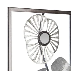 atmosphera Lienzos Y Cuadros Decorativos>Cuadro Metálico Plateado Flor 25x61Cm