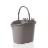 Auxiliares De Limpieza>Cubo con escurridor gris pardo 16l