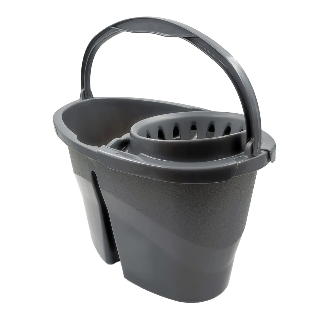 Auxiliares De Limpieza>Cubo Con Escurridor Y División Gris 16L