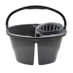 Auxiliares De Limpieza>Cubo Con Escurridor Y División Gris 16L