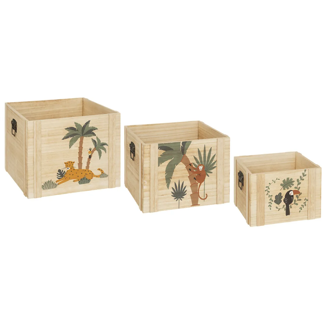 atmosphera4kids Almacenamiento>Cubo De Almacenaje Jungle Mdf Tamaño 3/3