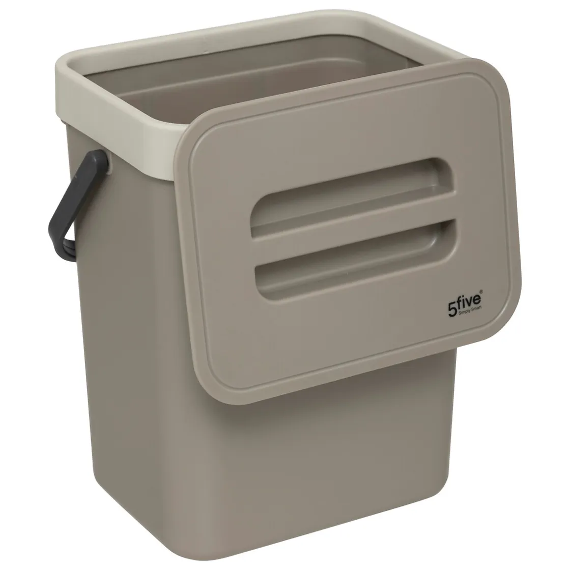 Botes De Basura Y Contenedores De Reciclaje>Cubo de basura con soporte beige 5l