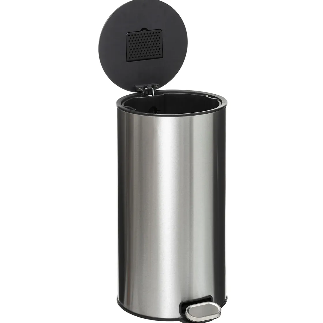 5five Botes De Basura Y Contenedores De Reciclaje>Cubo de basura DELTA plateado de metal 30l