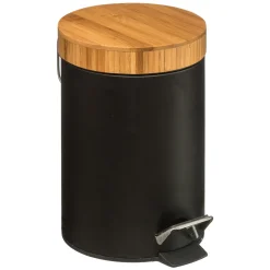 5five Cubos>Cubo de basura para baño con tapa de bambú