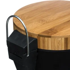 5five Cubos>Cubo de basura para baño con tapa de bambú