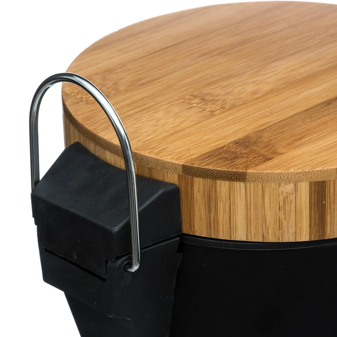 5five Cubos>Cubo de basura para baño con tapa de bambú