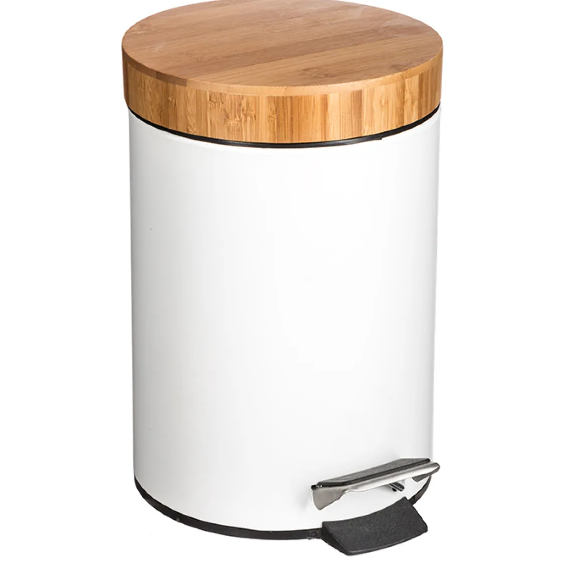5five Cubos>Cubo de basura para baño con tapa de bambú