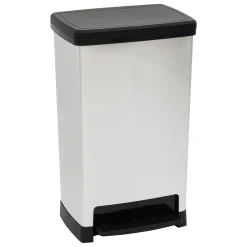 Botes De Basura Y Contenedores De Reciclaje>Cubo de basura plateado softclose 50L