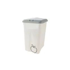 Botes De Basura Y Contenedores De Reciclaje>Cubo De Reciclaje Plástico C/Tapa Gris