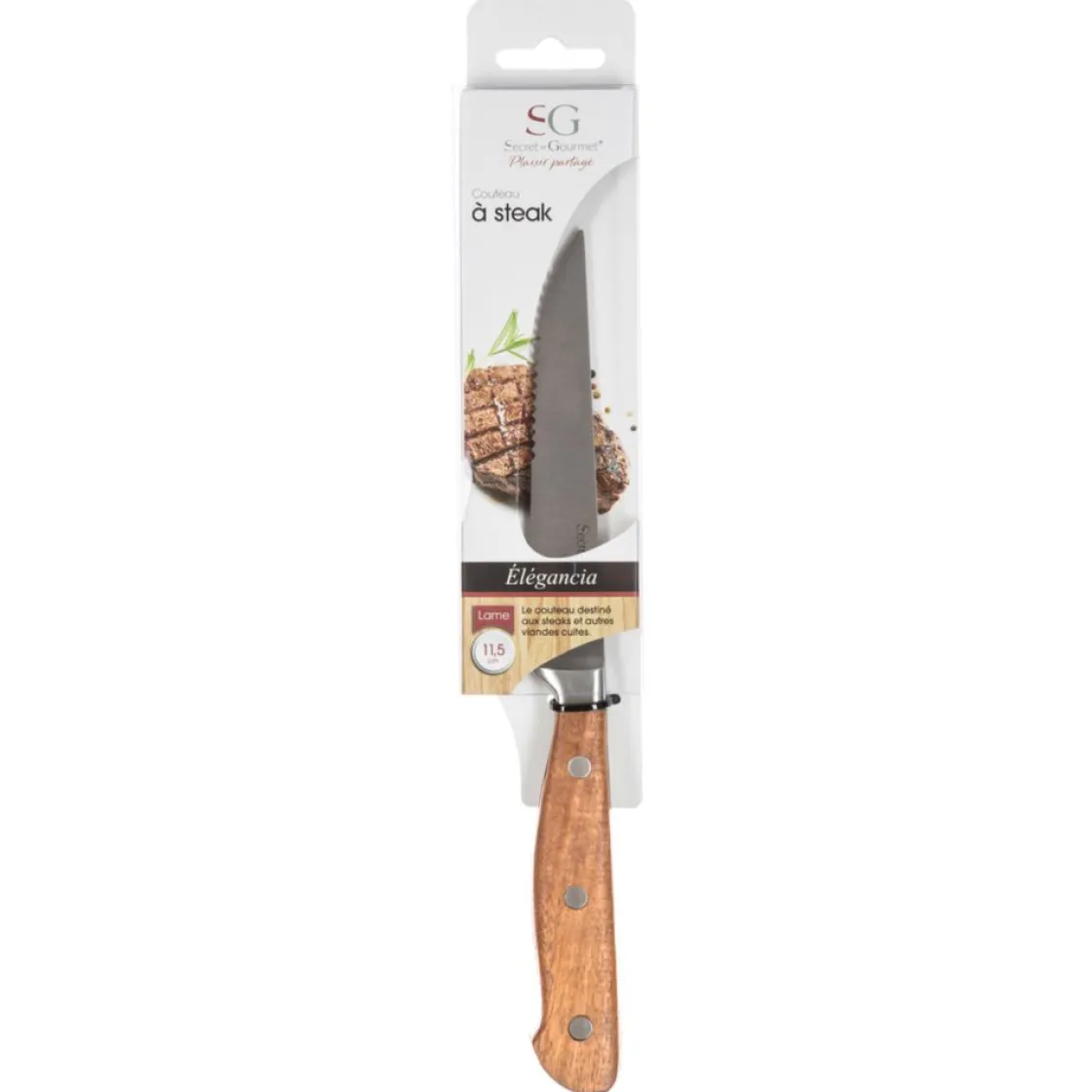 secret d'gourmet Placas Calefactoras Y Tablas De Cortar>Cuchillo Chuletero Elegancia Con Mango