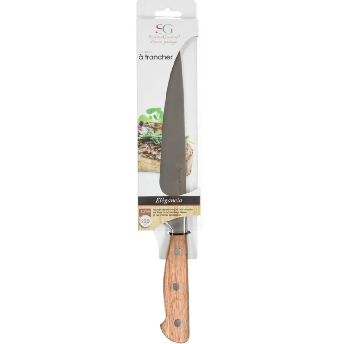 secret d'gourmet Placas Calefactoras Y Tablas De Cortar>Cuchillo Trinchante Elegancia Con Mango