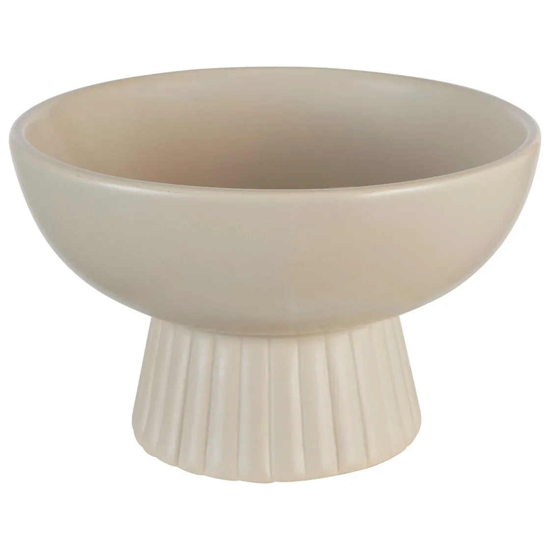 atmosphera Accesorios|Estilo Contemporaneo>Cuenco CHAYA beige de cerámica 14x22x22cm
