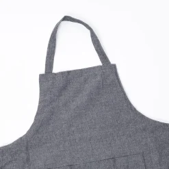 Delantales, Asas Y Paños>Delantal de cocina con frase gris oscuro 60x80cm