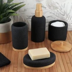 Accesorios De Lavabo>Dispensador de jabón liquido efecto malla negro