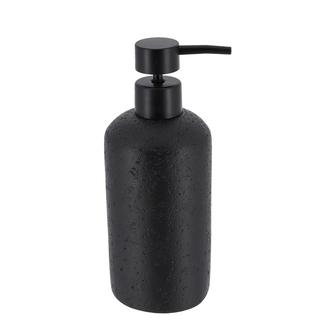 Accesorios De Lavabo>Dispensador Jabón Líquido Negro Efecto Piedra