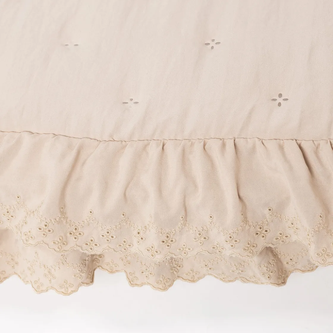 Edredones Y Colchas>Edredóm AMALFI beige con encaje 250x260cm