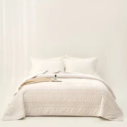 hôma Edredones Y Colchas>Edredón IVREA beige de terciopelo 220x240cm