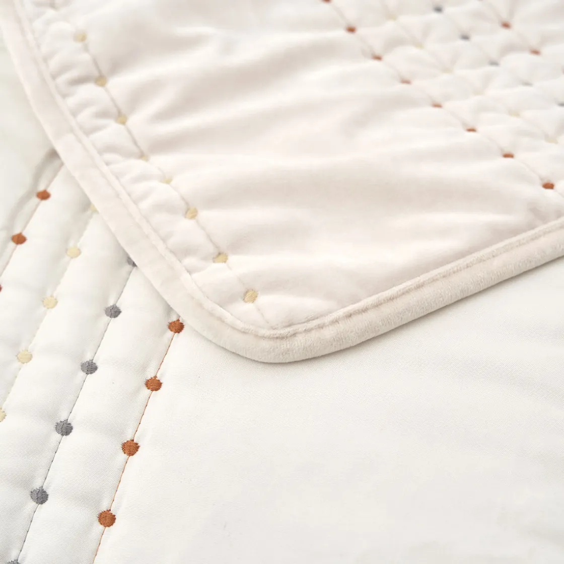 hôma Edredones Y Colchas>Edredón IVREA beige de terciopelo 220x240cm