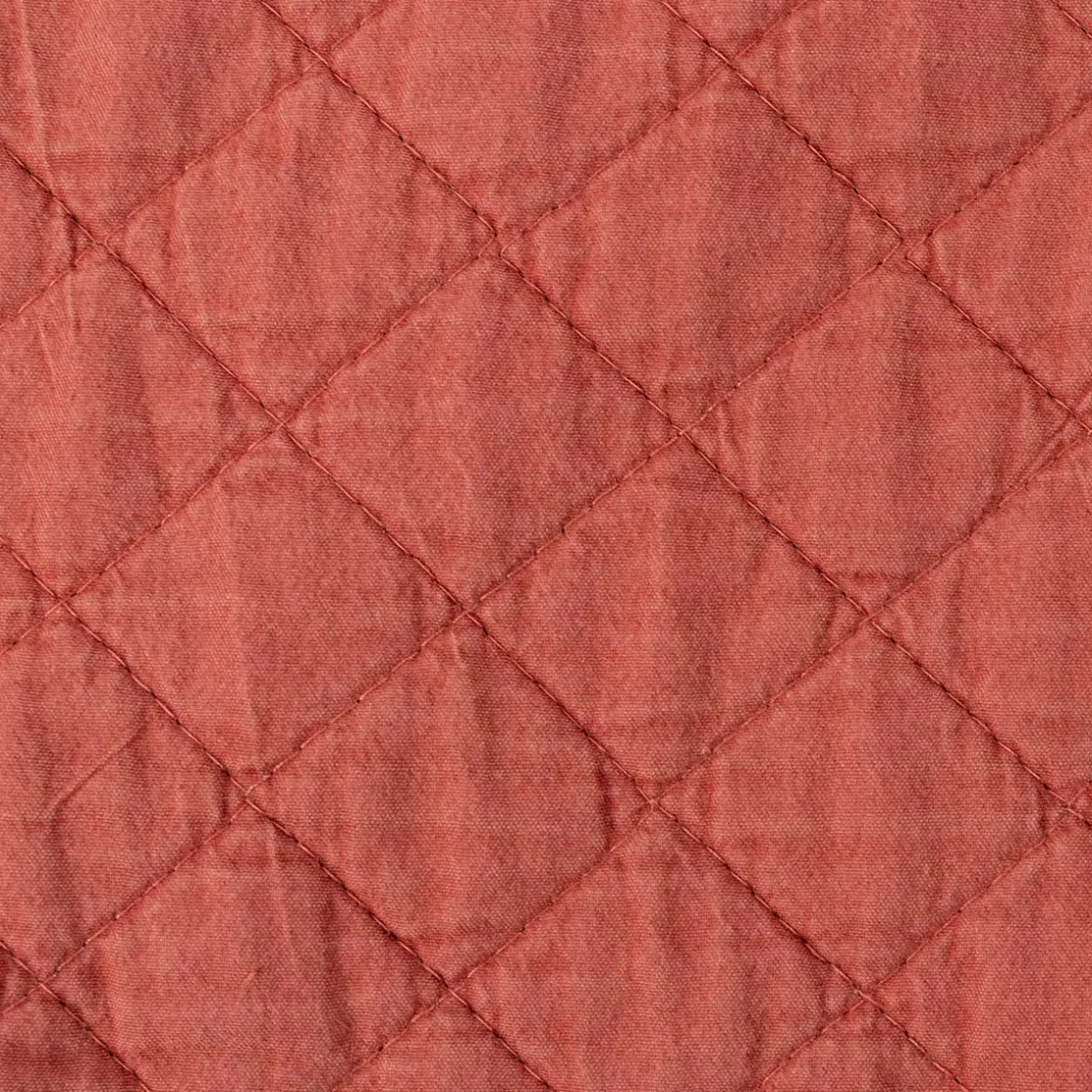 Edredones Y Colchas>Edredón STONEWASHED terracota con volante 220x240c