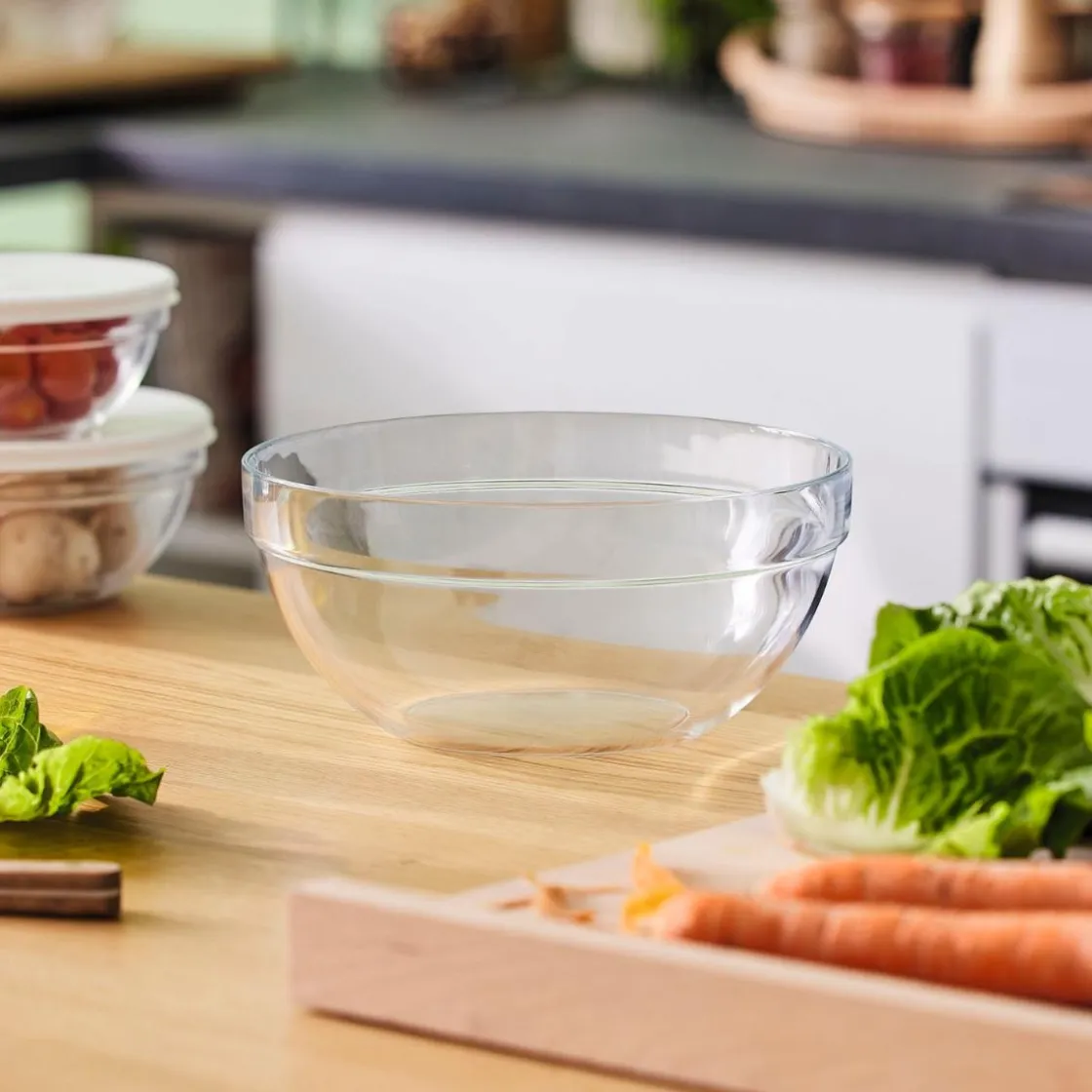 Cuencos, Fuentes Y Ensaladeras>Ensaladera De Vidrio Red. Apilable 20Cm