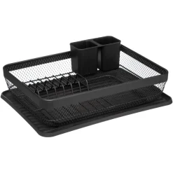 Encimera Y Lavavajillas>Escurreplatos Metal Negro 43x32x13.5Cm